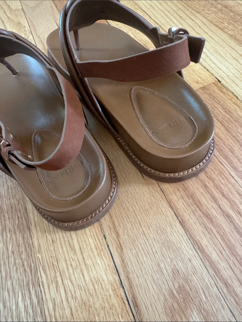 Alexandre Birman Vicky Thong Sandals Flats Espresso Nude Brown Leather 41 10